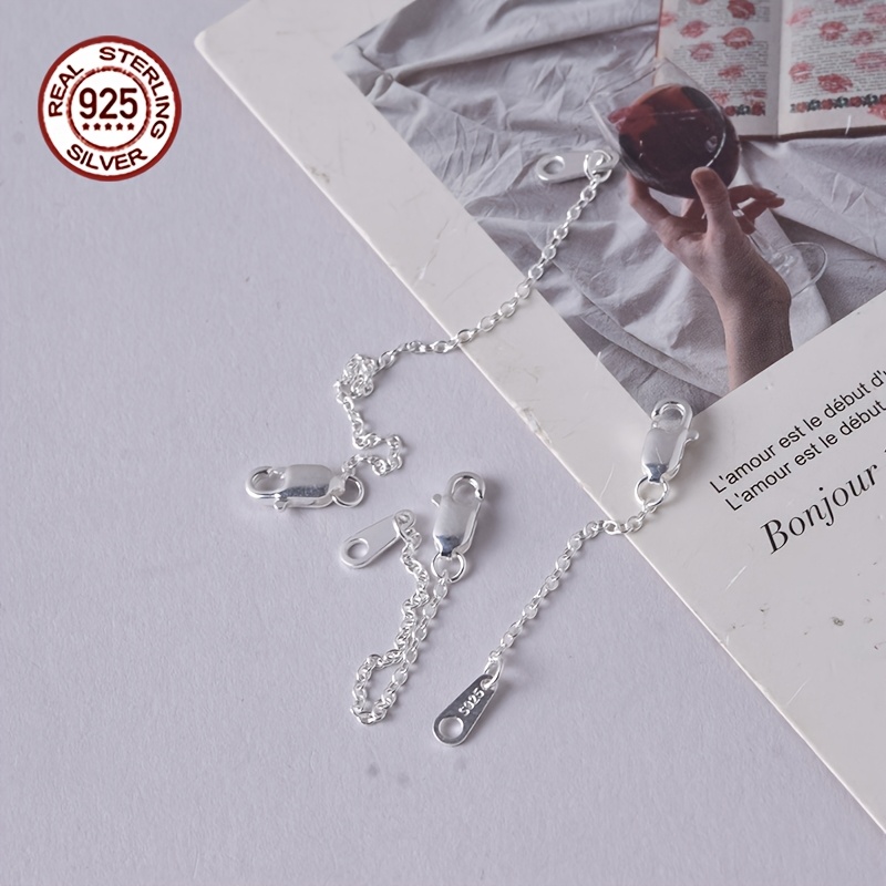 2pcs S925 Sterling Silver Extender Chains for Jewellery Making
